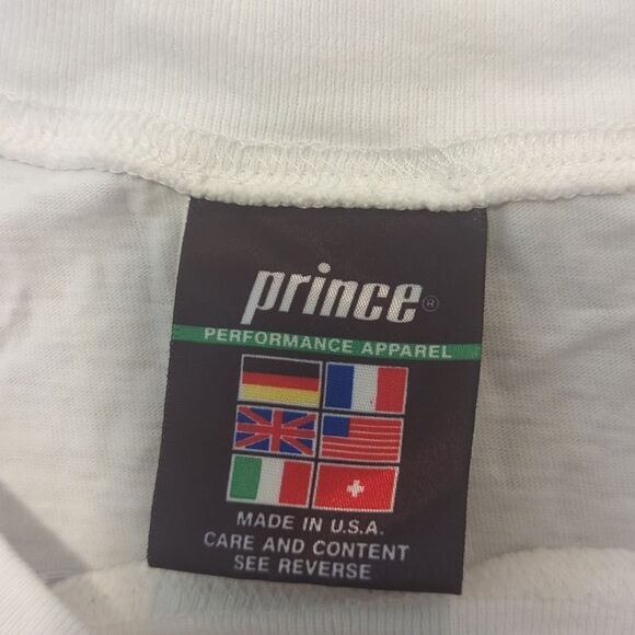 PRINCE tennis vintage t-shirt tee shirt white floral and polka - Picture 3 of 3